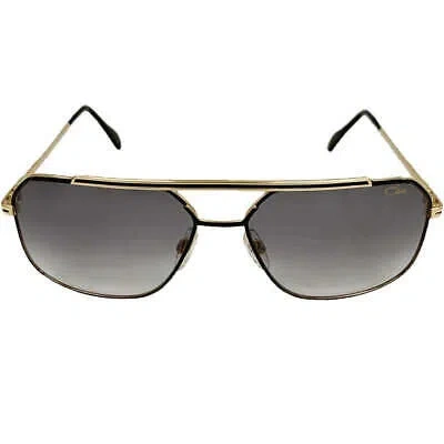Pre-owned Cazal Sunglasses  9081 001 62 16 140 Black Gold Grey Gradient Lens 100% Authentic