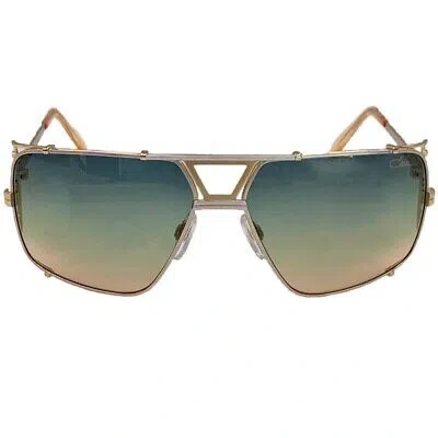 Pre-owned Cazal Sunglasses  9093 003 62 15 130 Gold Rosewood Green Gradient Lens 100% Authe