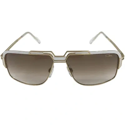 Pre-owned Cazal Sunglasses  9103 004 61 12 140 White Gold Brown Gradient Lens 100% Authenti