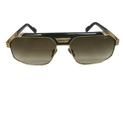 Pre-owned Cazal Sunglasses  9109 003 61 15 140 Olive Gold Mat Brown Gradient Lens 100% Auth