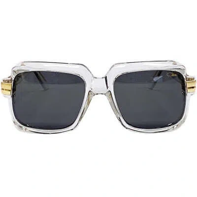 Pre-owned Cazal Sunglasses  Legends 607/3 065 56 18 140 Crystal Gold Grey Solid Lens 100% A In Gray