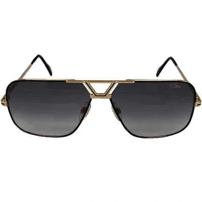 Pre-owned Cazal Sunglasses  Legends 725/3 002 61 13 140 Black Gold Grey Gradient Lens 100%