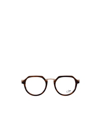 Cazal Tortoiseshell-effect Round-frame Glasses In Black