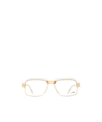 Cazal Transparent-design Logo-engraved Glasses In Gold