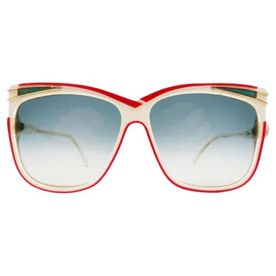 Pre-owned Cazal Vintage  1970s Cat-eye White Red Oversized Sunglasses