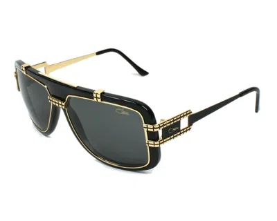 Pre-owned Cazal Vintage Mod. 661/3 Col. 001 Gloss Black Gold Sunglasses Made In Germany In Gray