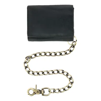 Cazoro Men's Rfid Vintage Leather Trifold Chain Wallet In Black