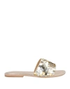 Cb Fusion Woman Sandals Platinum Size 7 Textile Fibers