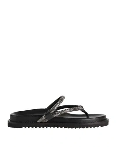 Cb Fusion Woman Thong Sandal Black Size 7 Textile Fibers