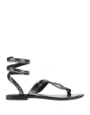 Cb Fusion Woman Thong Sandal Charcoal Size 8 Leather In Grey