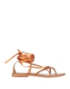 Cb Fusion Woman Thong Sandal Copper Size 8 Soft Leather In Orange
