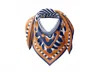 Cb Grey Silk Game Day Bandana / Pocket Square In Orange / Navy