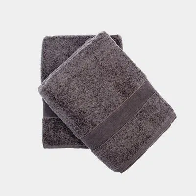 Cb Station Luxury 2 Piece Cotton Bath Towel Set In Dark Gray