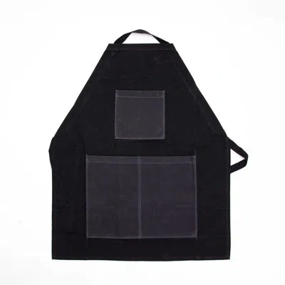 Cb Station Waxed Canvas Two-toned Utility Apron In Black