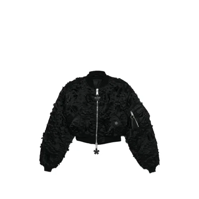 Cb X Alpha Industries X Cecile Bahnsen Ma-1 Flower-appliqué Zipped Bomber Jacket In Pattern