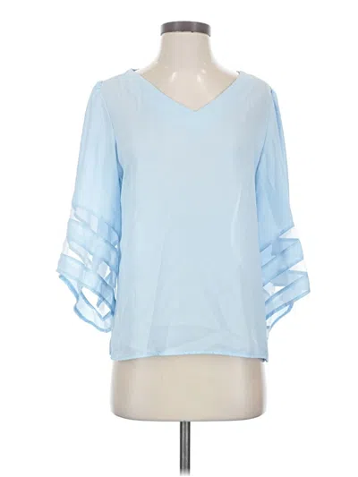 Pre-owned Cbr 3/4 Sleeve Blouse In Blue