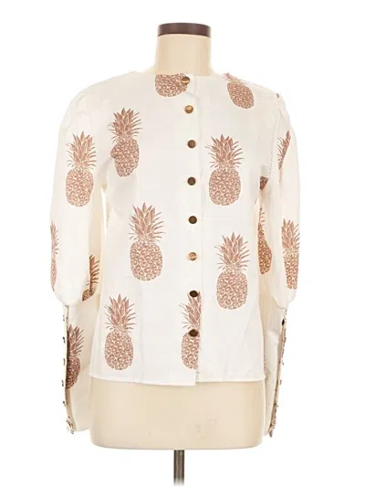 Pre-owned Cbr 3/4 Sleeve Blouse In Ivory