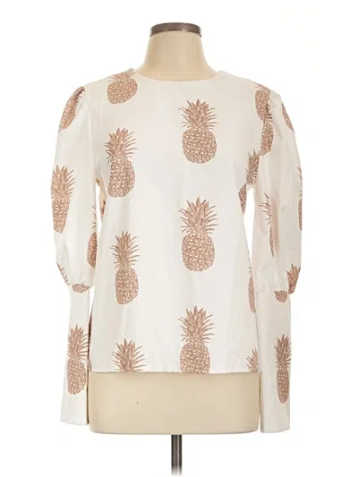 Pre-owned Cbr 3/4 Sleeve Blouse In Ivory