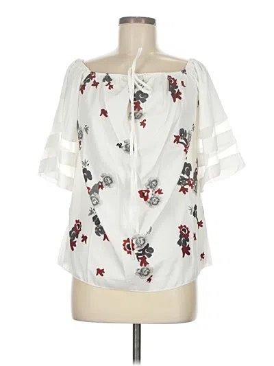 Pre-owned Cbr 3/4 Sleeve Blouse In White