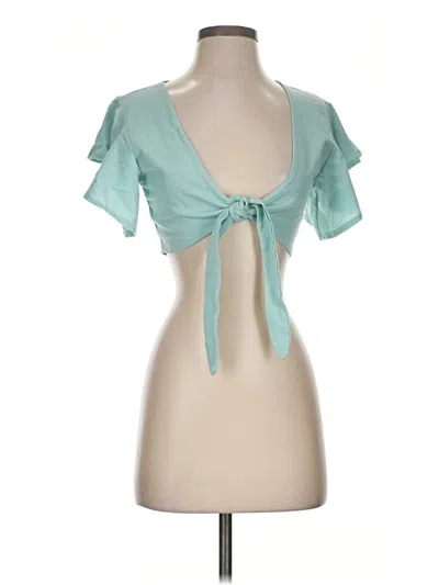 Pre-owned Cbr Short Sleeve Blouse In Teal