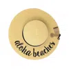 Cc Aloha Beaches Embroidered Sun Hat In Tan/black In Metallic