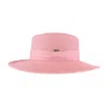 C.c Beanie Pleated Trim Wide Brim Boater Hat In Pink Multi In Pink