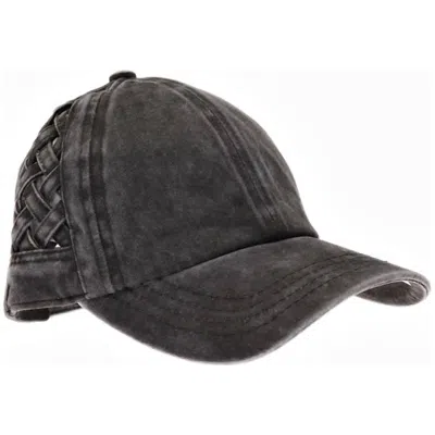 Cc Beanies Women's Woven Criss Cross Ponytail Cap In Black