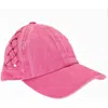 Cc Beanies Women's Woven Criss Cross Ponytail Cap In Pink
