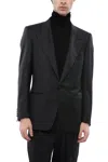 Cc Brothers Virgin Wool Cerim.master 1-button Blazer With Peak Lapel In Grey