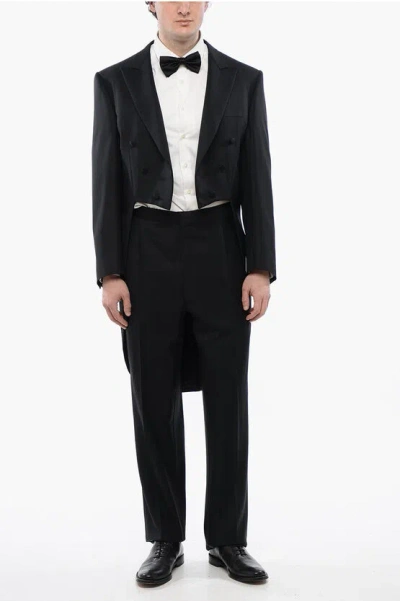 Cc Brothers Virgin Wool Peak Lapel Mantua Tail-coat
