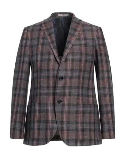 Cc Collection Corneliani Man Blazer Brick Size 40 Linen, Cotton In Red