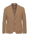 Cc Collection Corneliani Man Blazer Camel Size 40 Cotton, Elastane In Beige
