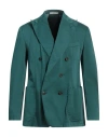 Cc Collection Corneliani Man Blazer Dark Green Size 40 Cotton, Elastane In Green