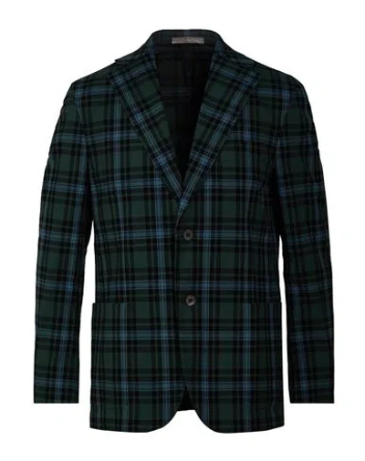 Cc Collection Corneliani Man Blazer Dark Green Size 40 Cotton, Elastane