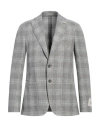 Cc Collection Corneliani Man Blazer Grey Size 46 Virgin Wool, Linen In Grey