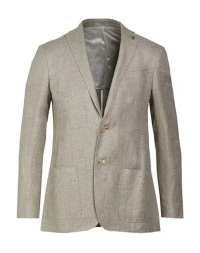 Cc Collection Corneliani Man Blazer Light Grey Size 36 Linen, Lyocell In Multi