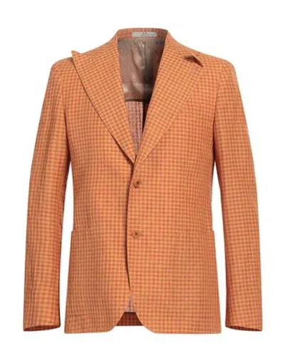 Cc Collection Corneliani Man Blazer Marigold Size 40 Linen, Cotton In Yellow
