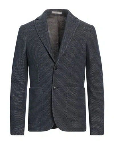 Cc Collection Corneliani Man Blazer Midnight Blue Size 40 Cotton