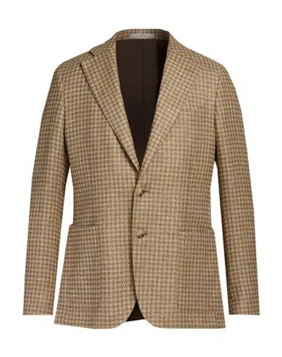 Cc Collection Corneliani Man Blazer Sage Green Size 38 Cupro In Brown