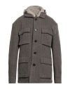 Cc Collection Corneliani Man Coat Taupe Size 46 Virgin Wool, Polyamide