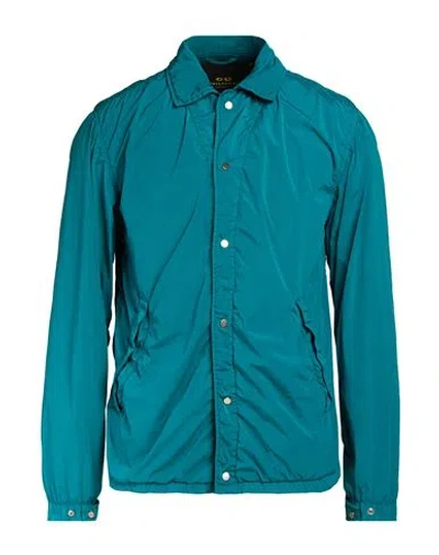 Cc Collection Corneliani Man Jacket Turquoise Size 40 Polyamide, Elastane In Blue