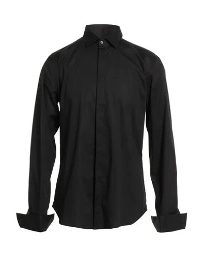Cc Collection Corneliani Man Shirt Black Size 16 ½ Cotton, Elastane