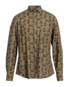 Cc Collection Corneliani Man Shirt Camel Size 16 Cotton In Beige