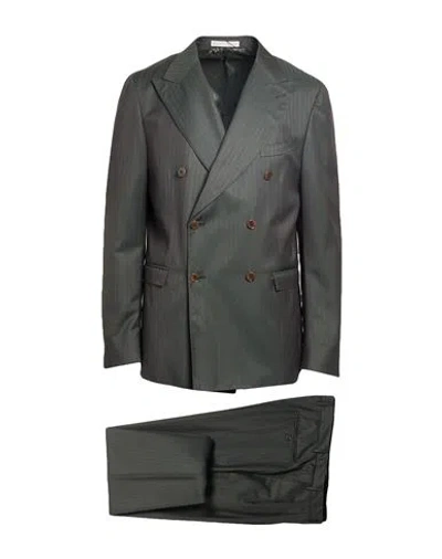 Cc Collection Corneliani Man Suit Military Green Size 44 Virgin Wool In Multi
