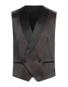 Cc Collection Corneliani Man Tailored Vest Dark Brown Size 40 Polyester In Brown