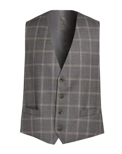 Cc Collection Corneliani Man Tailored Vest Grey Size 42 Virgin Wool, Viscose In Multi