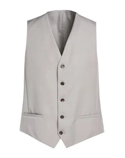 Cc Collection Corneliani Man Tailored Vest Light Grey Size 40 Polyester, Wool In Gray