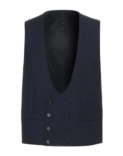 Cc Collection Corneliani Man Tailored Vest Midnight Blue Size 40 Virgin Wool