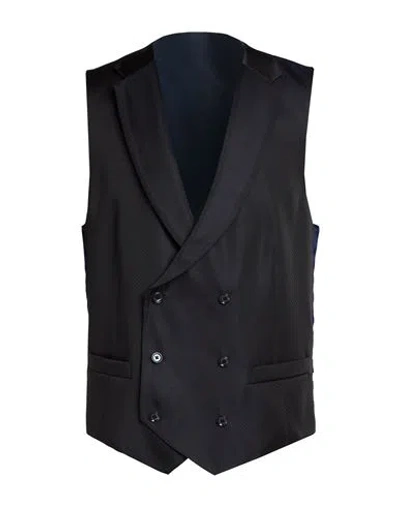 Cc Collection Corneliani Man Tailored Vest Midnight Blue Size 44 Polyester In Black