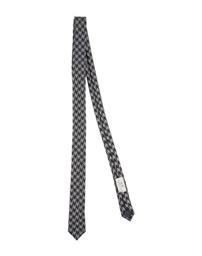 Cc Collection Corneliani Man Ties & Bow Ties Black Size - Virgin Wool, Silk In Transparent